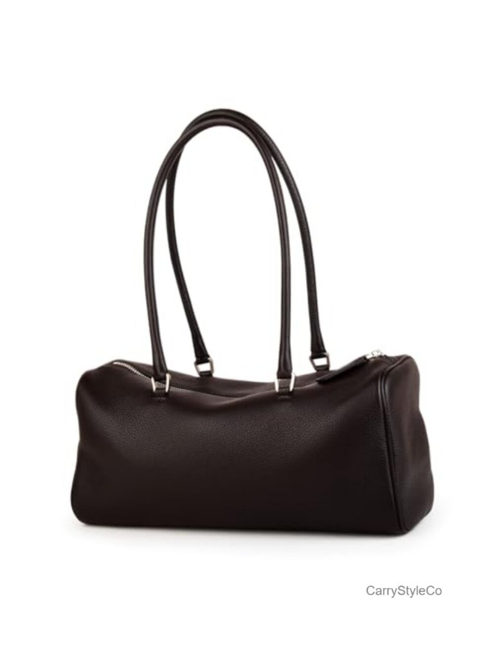 Women's Full-Grain Leather Top Handle Barrel Purse Hobo Bag Handbag